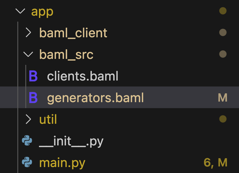 Generated BAML client with type safety