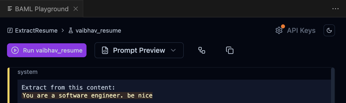 BAML VSCode playground with instant testing