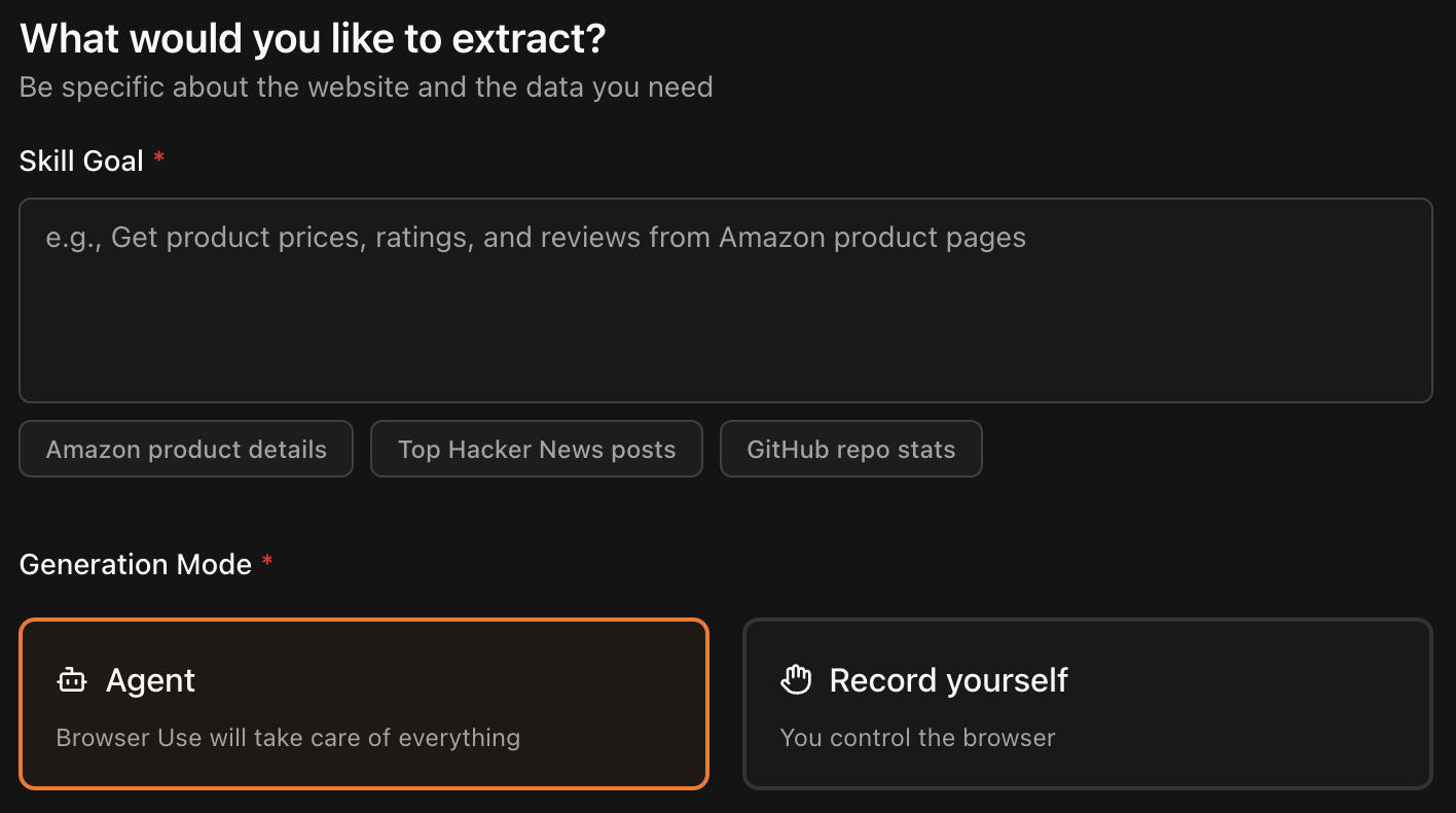 Skills Generation Mode
