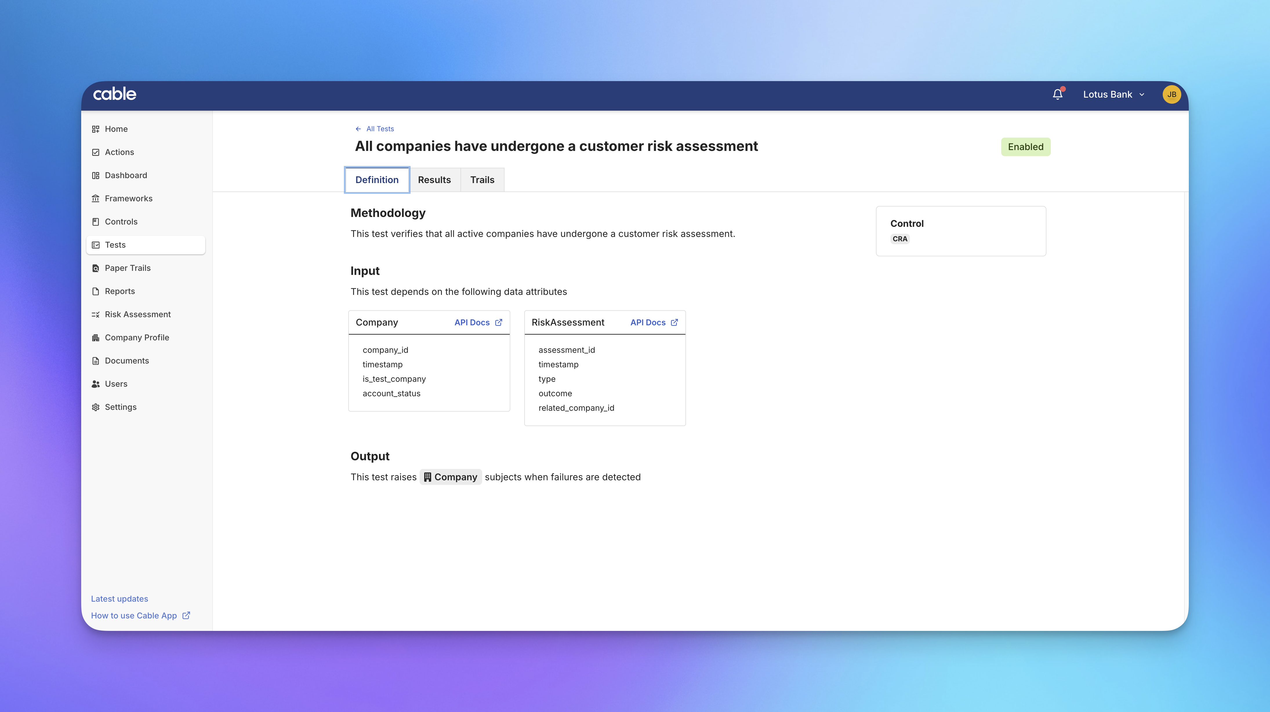 Single Page of a Test