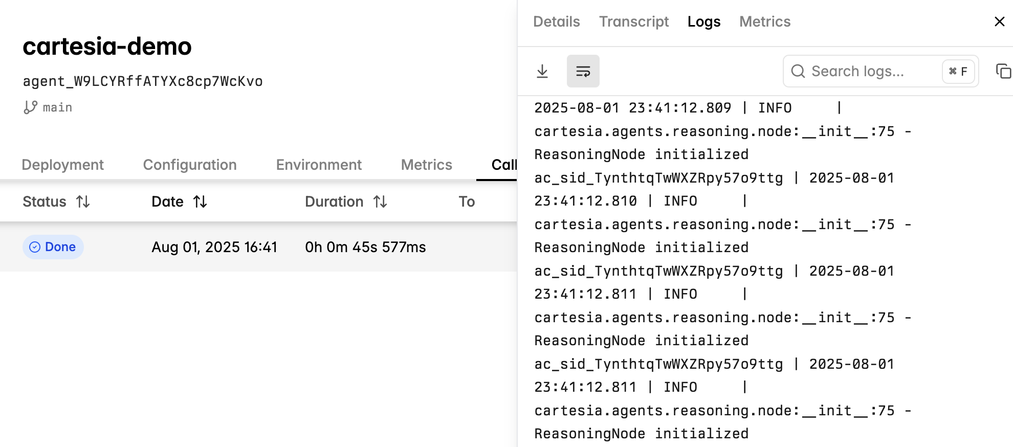 Sample Call Logs
