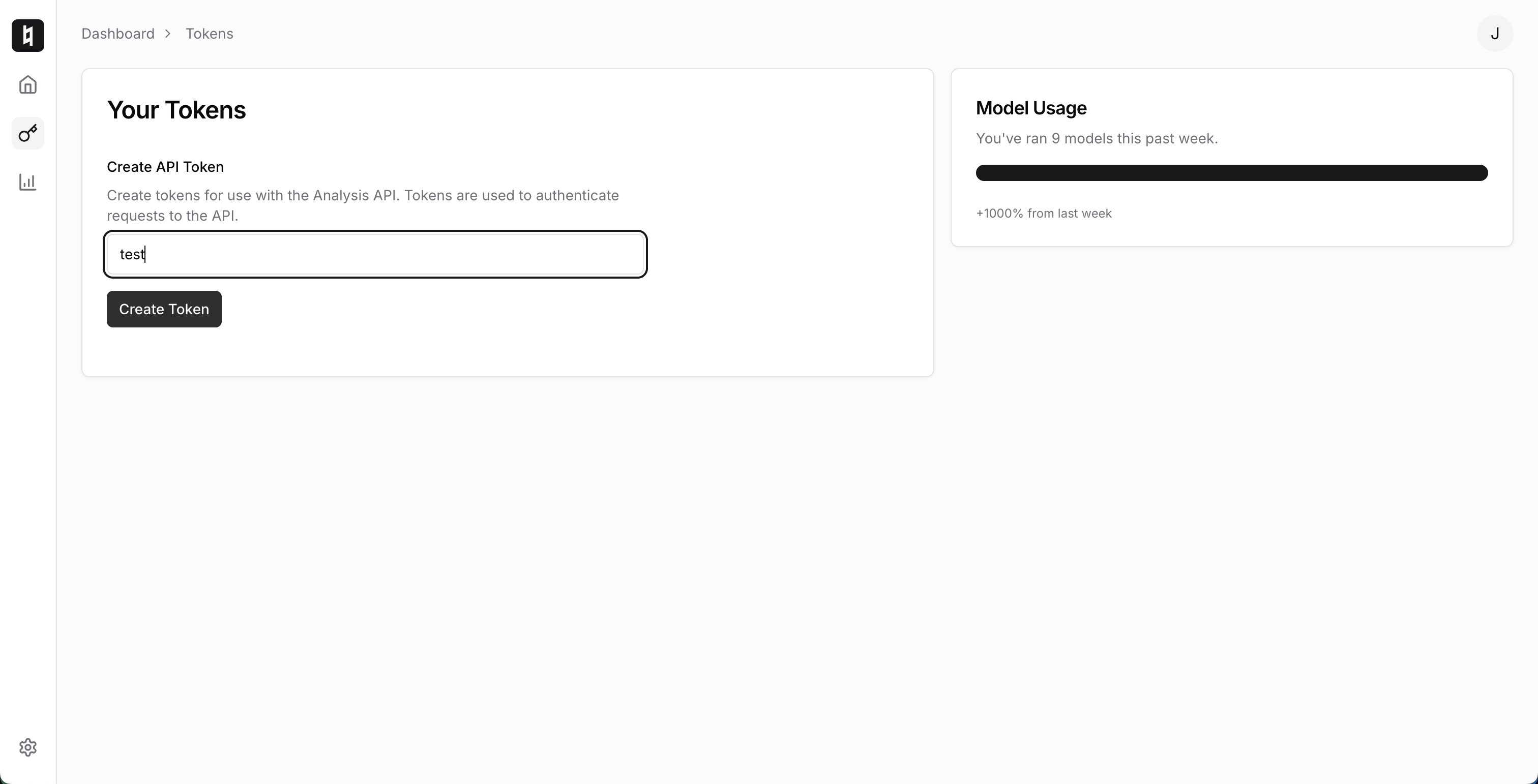 Screenshot of how to create an API key.