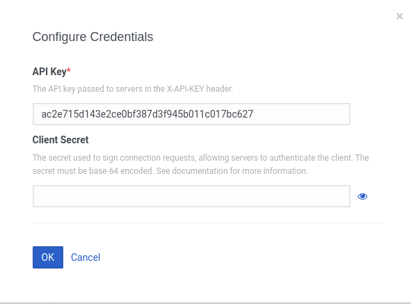 A Deepgram API key pasted into the API Key field