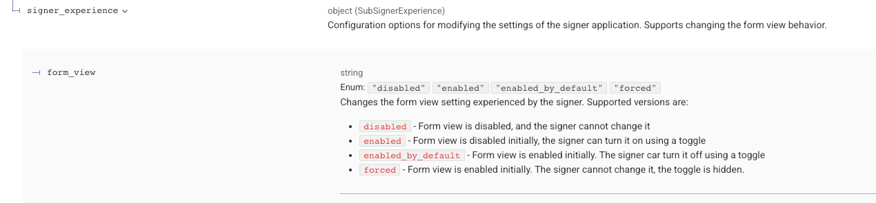 Form view field specification