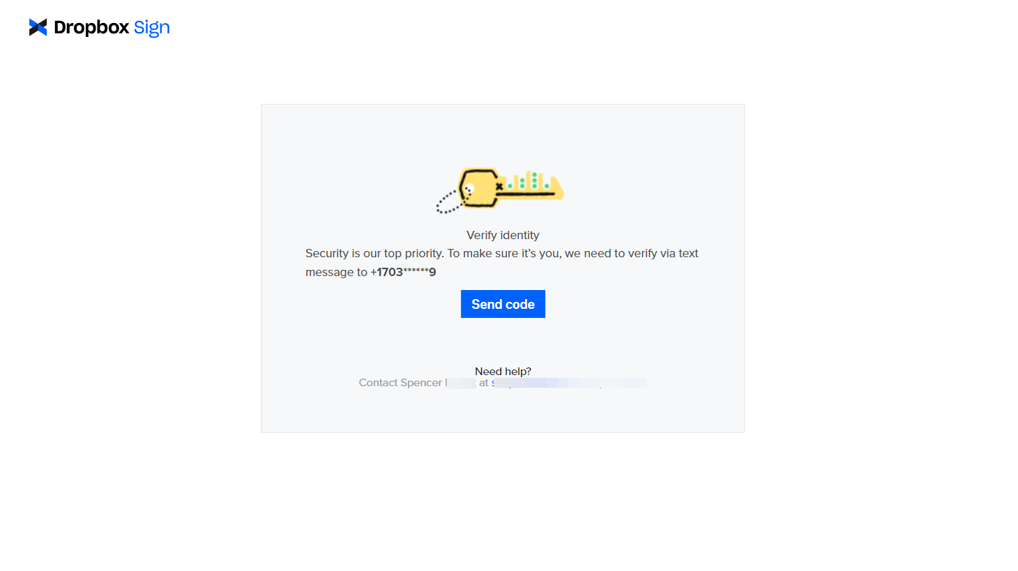 SMS authentication send code page.