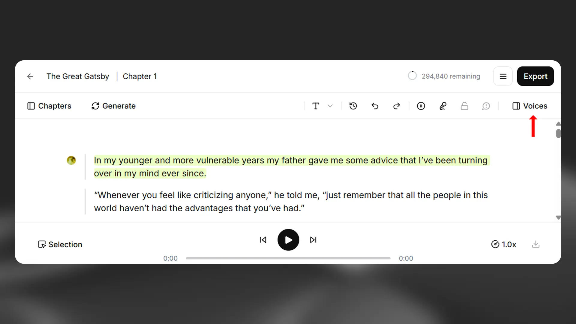 Voices sidebar