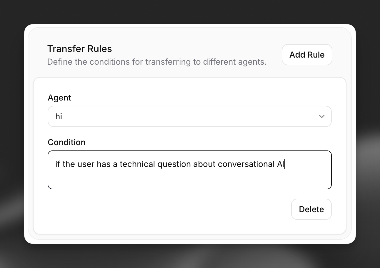 Transfer Rules Configuration