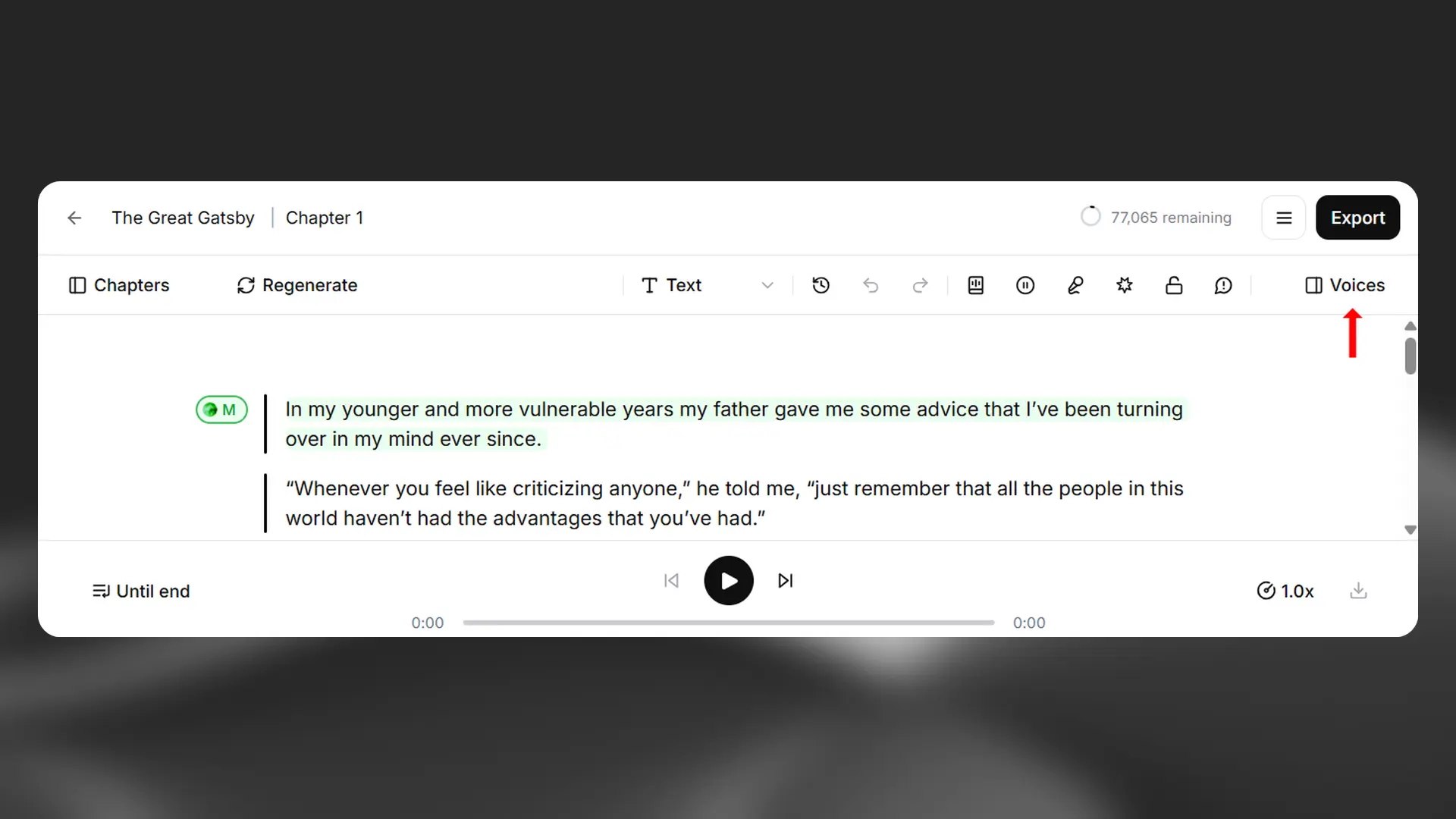 Voices sidebar