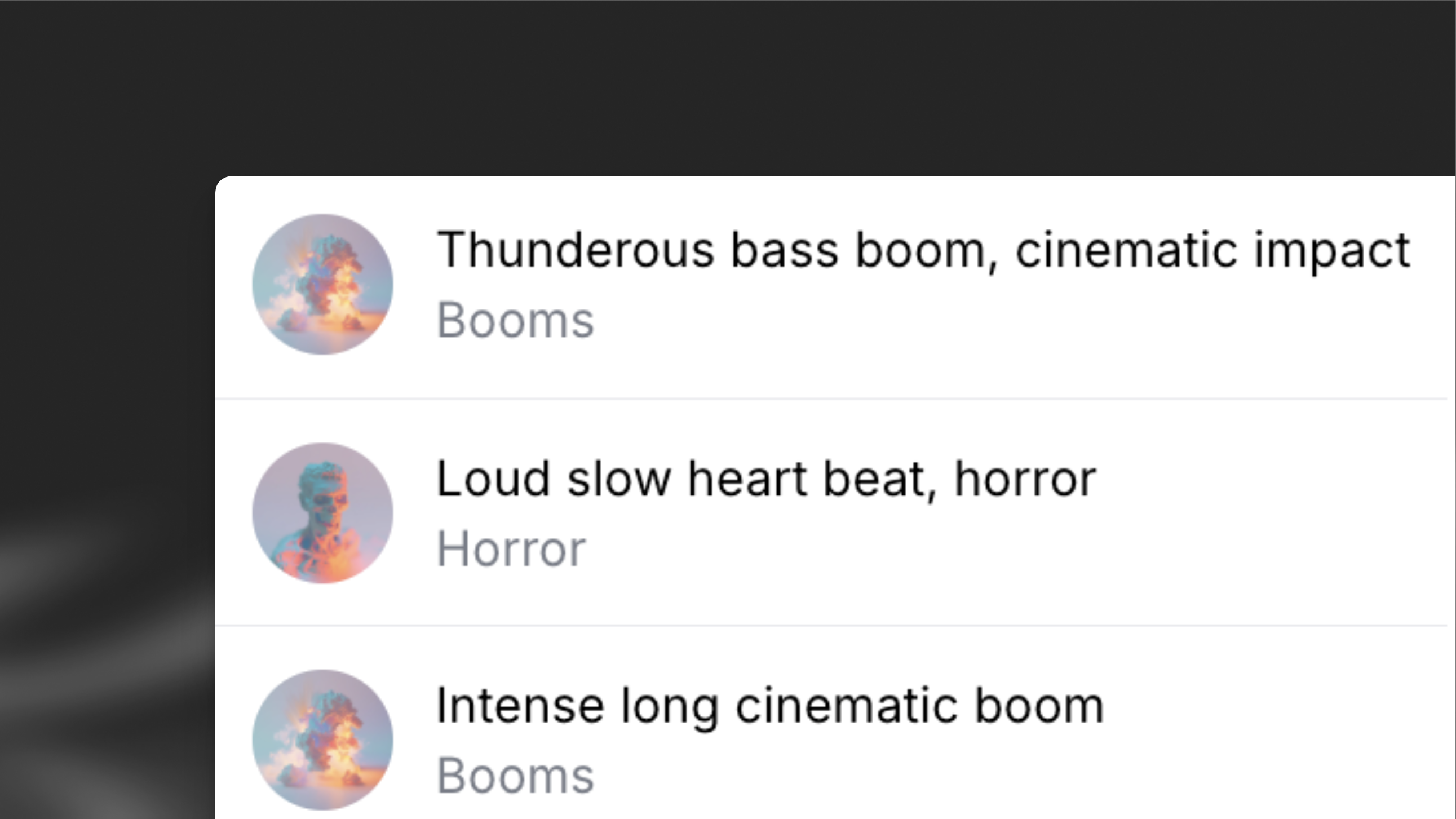Sound effects product feature