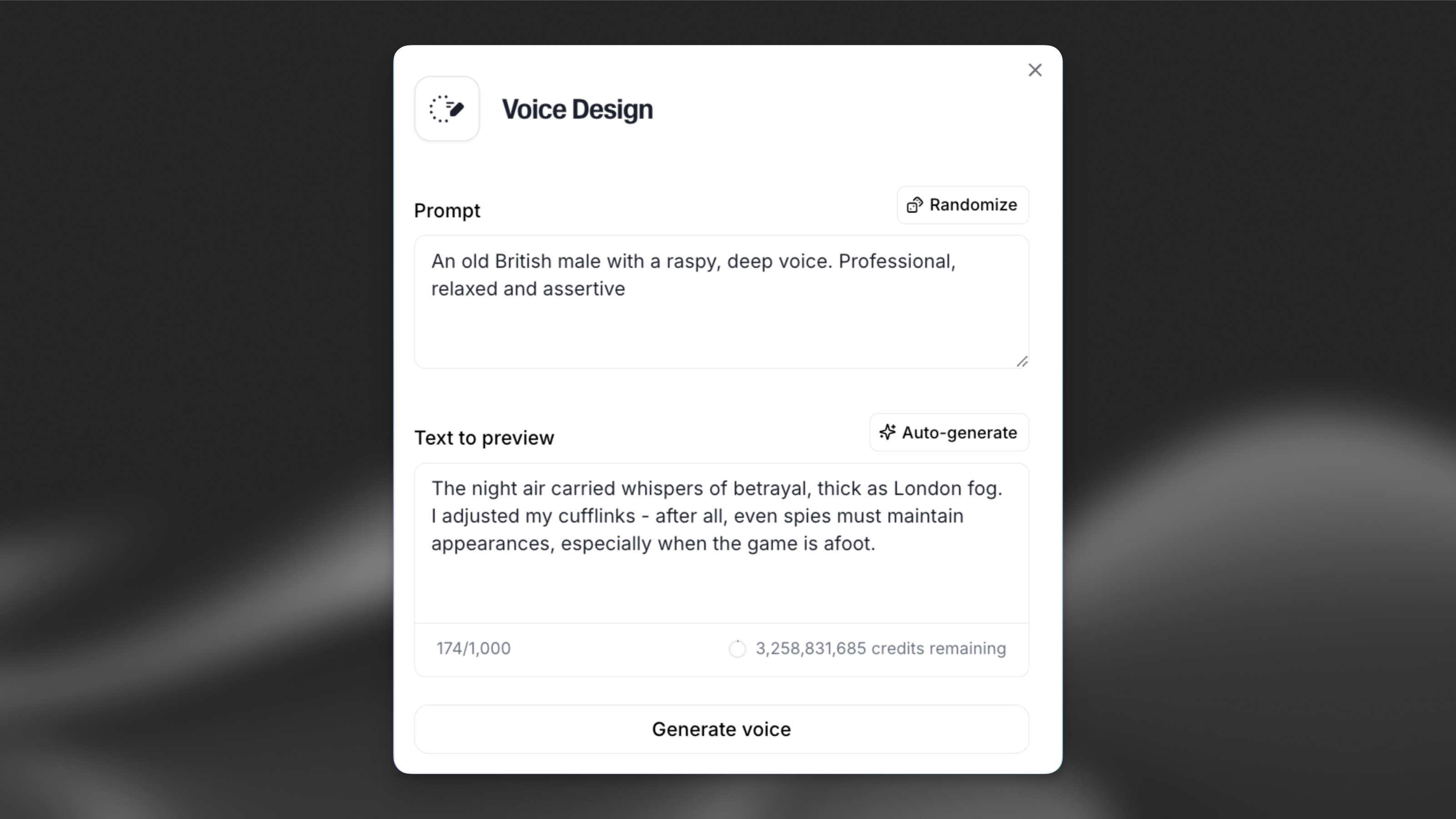 Voice design