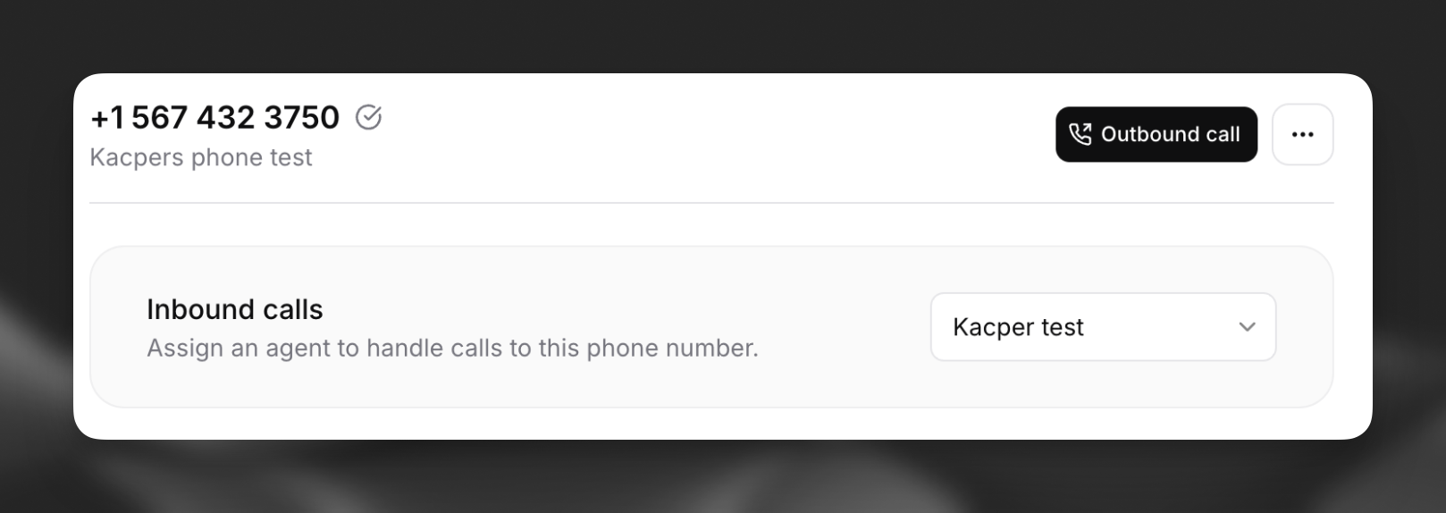 Outbound call button