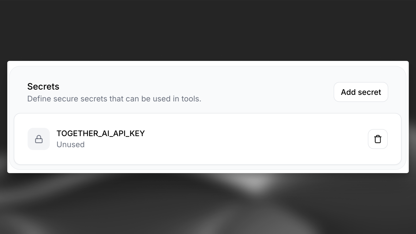 Add Secret