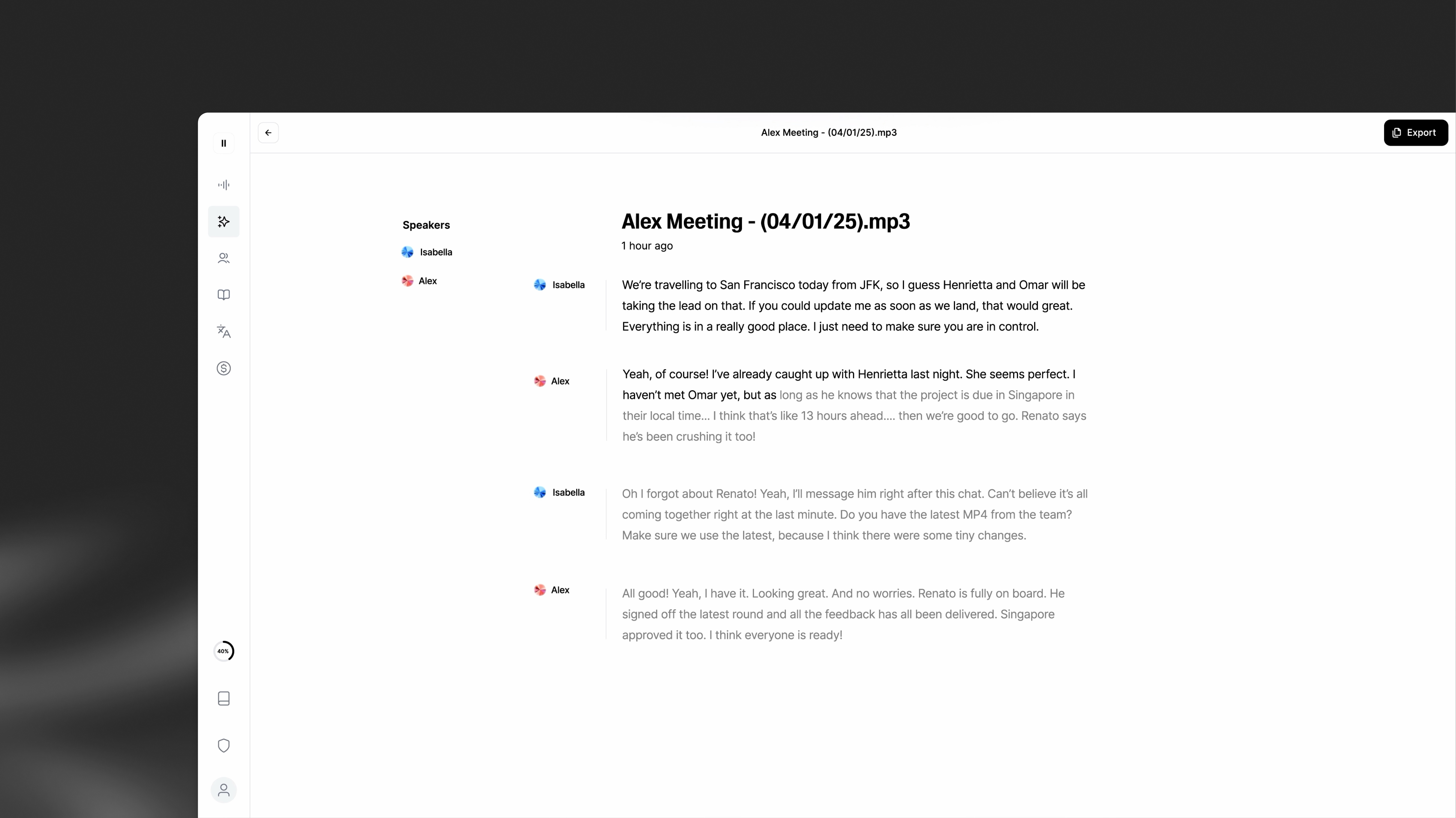 Text to Speech product feature