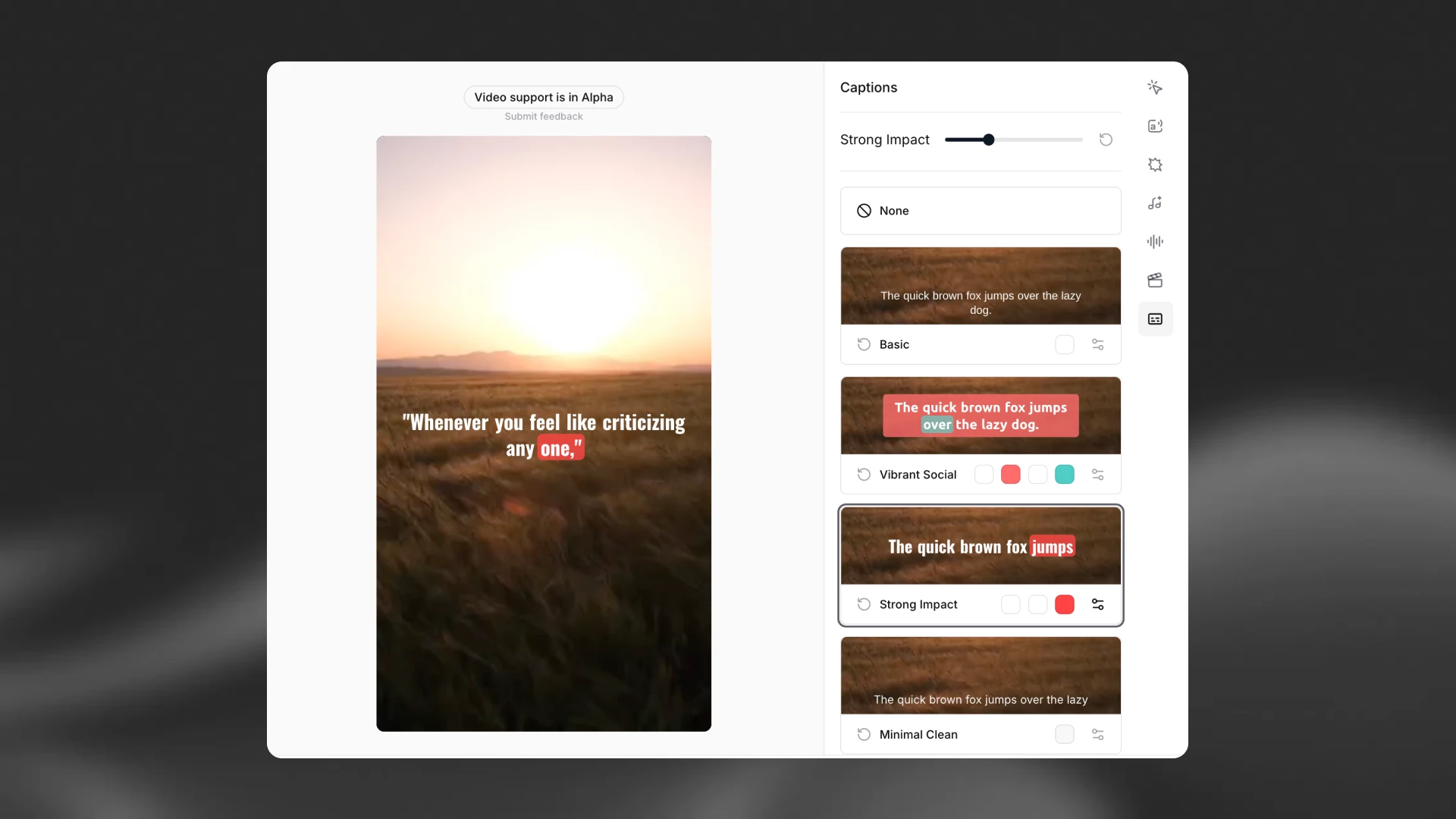 Studio caption templates