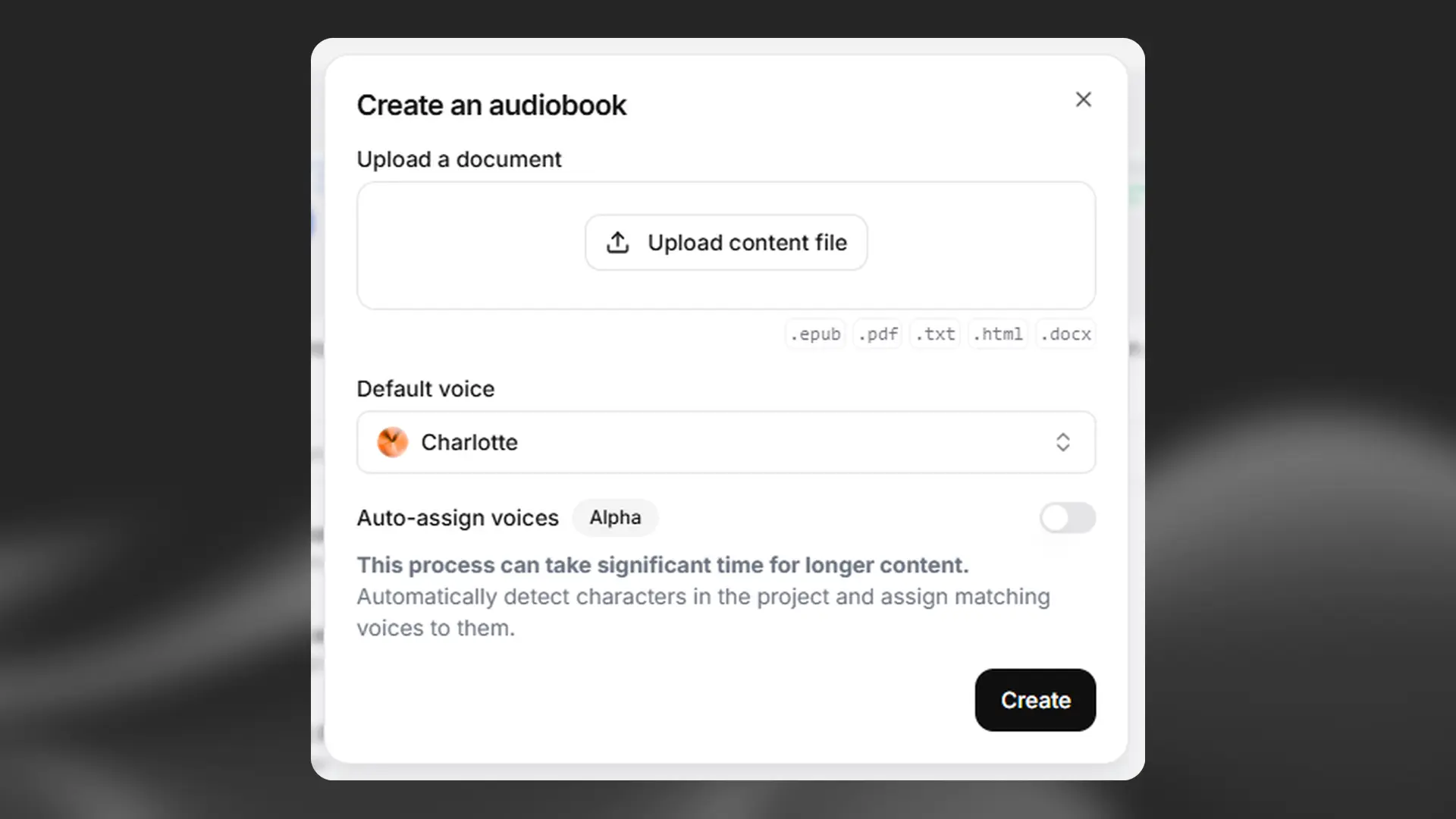 Create an audiobook