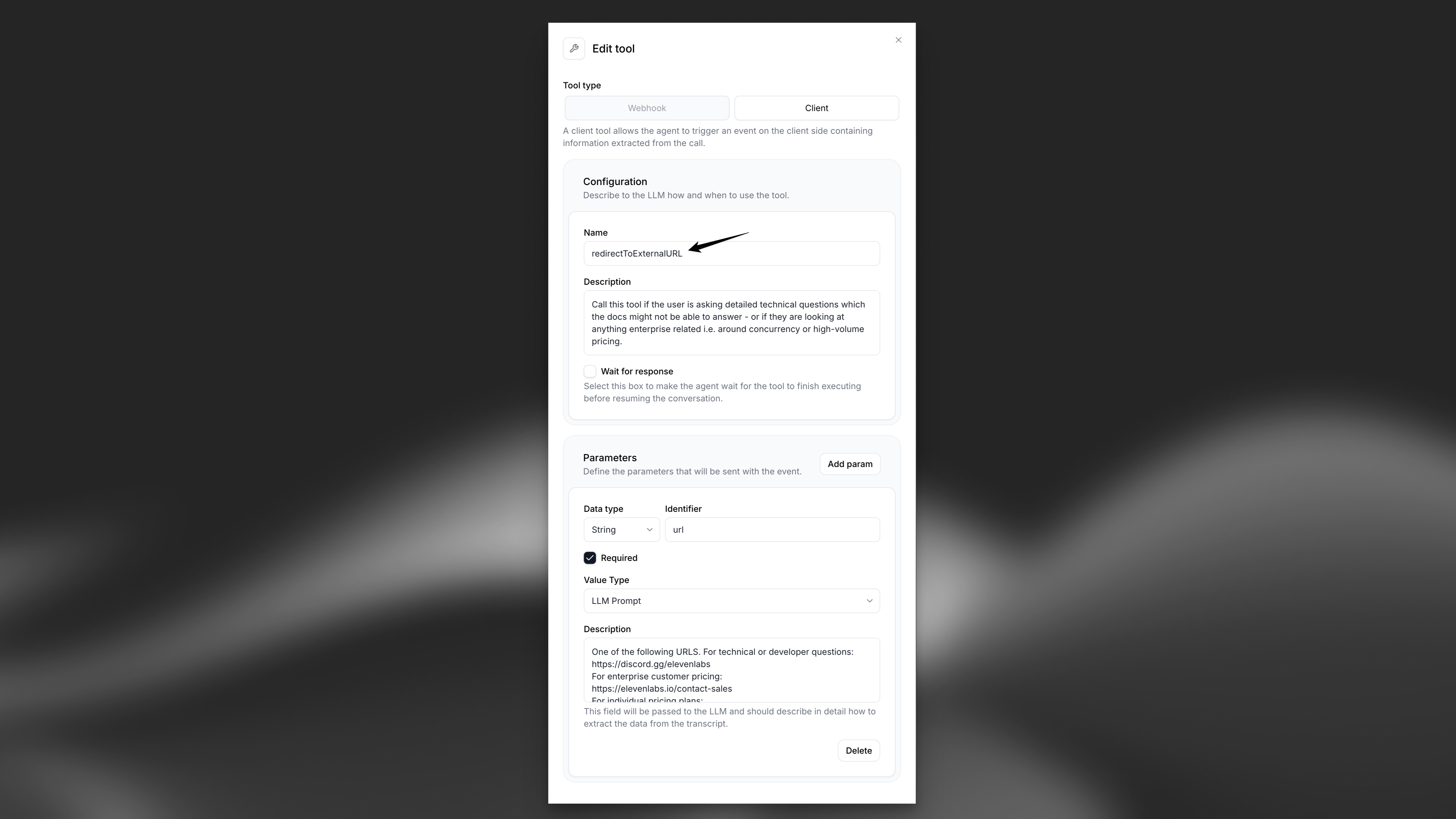 Client tool configuration