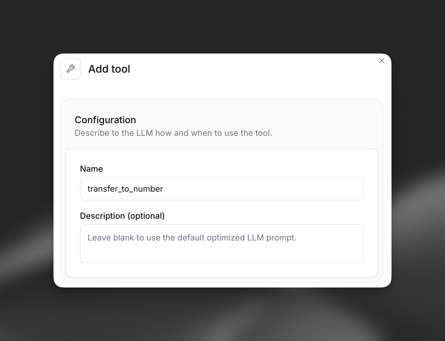 Human Transfer Tool Description