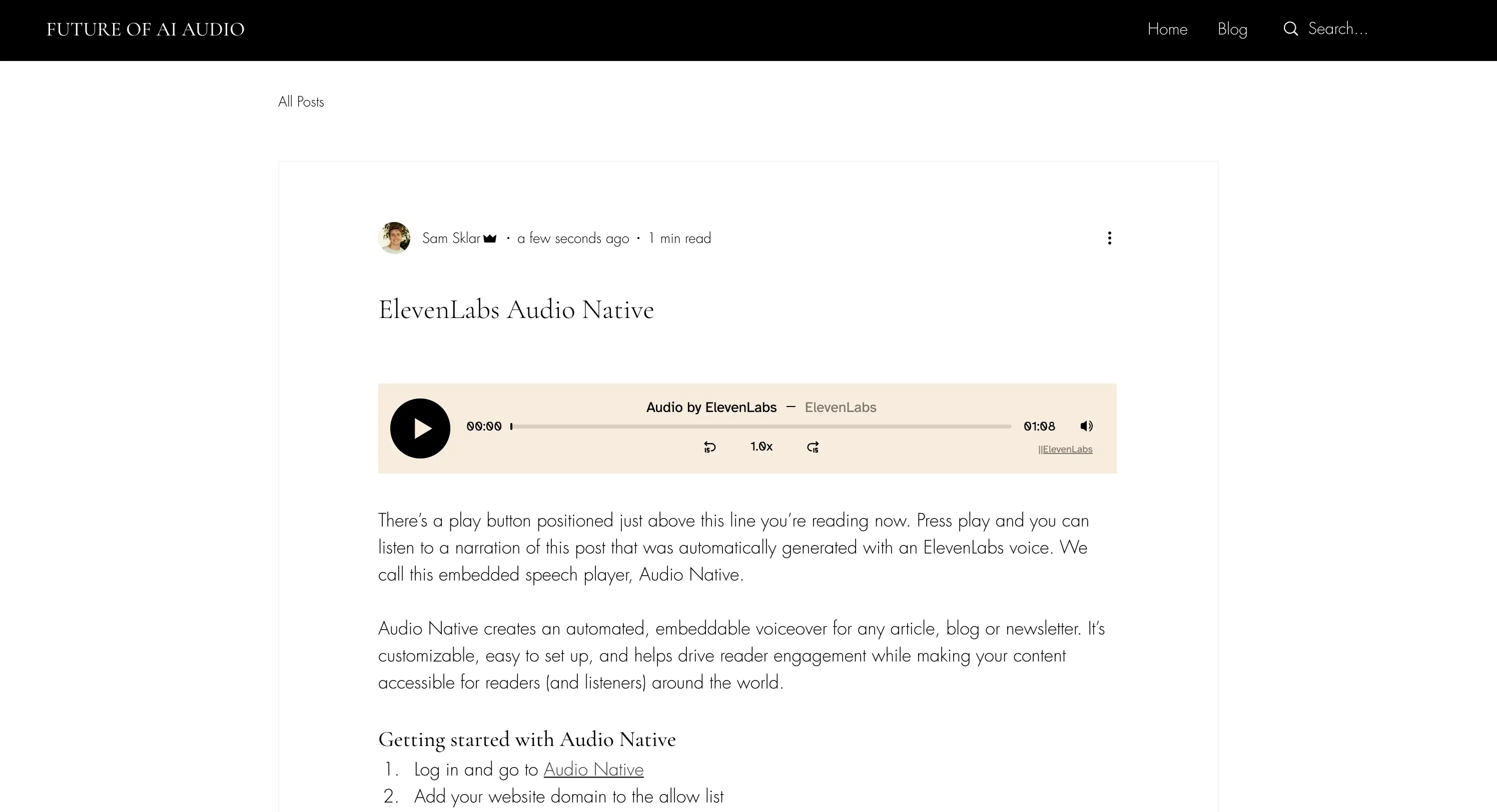 Audio Native