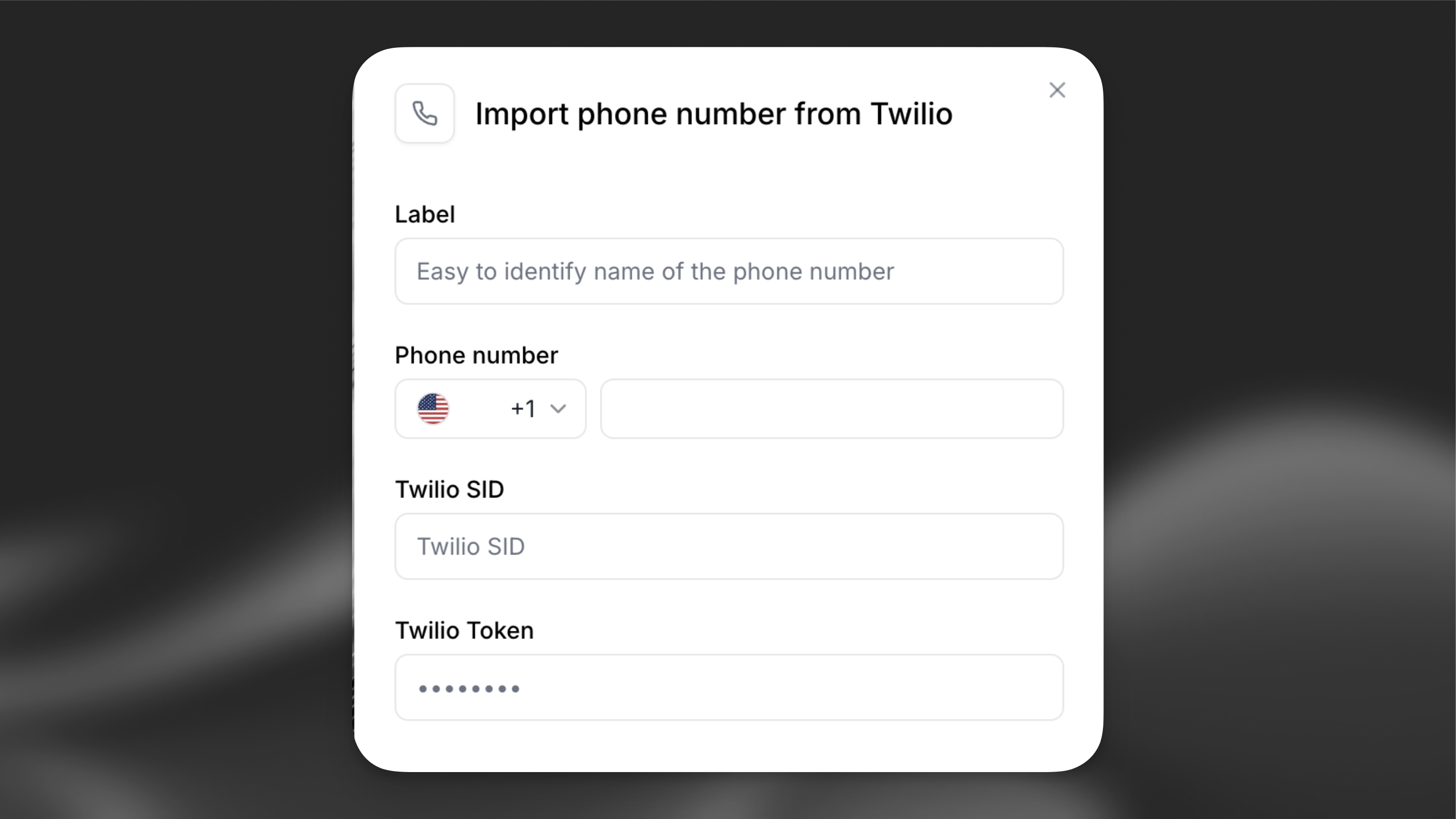 Phone number configuration