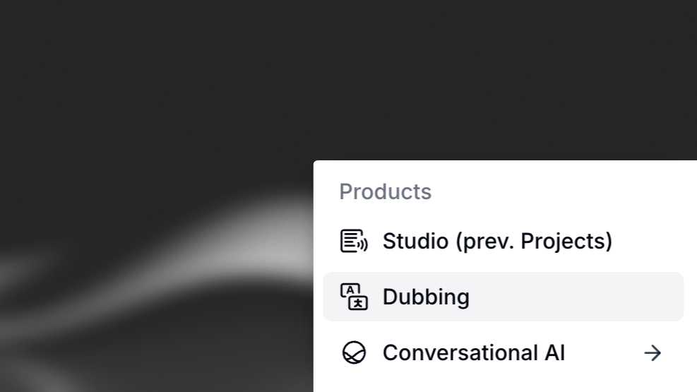 Dubbing studio product feature