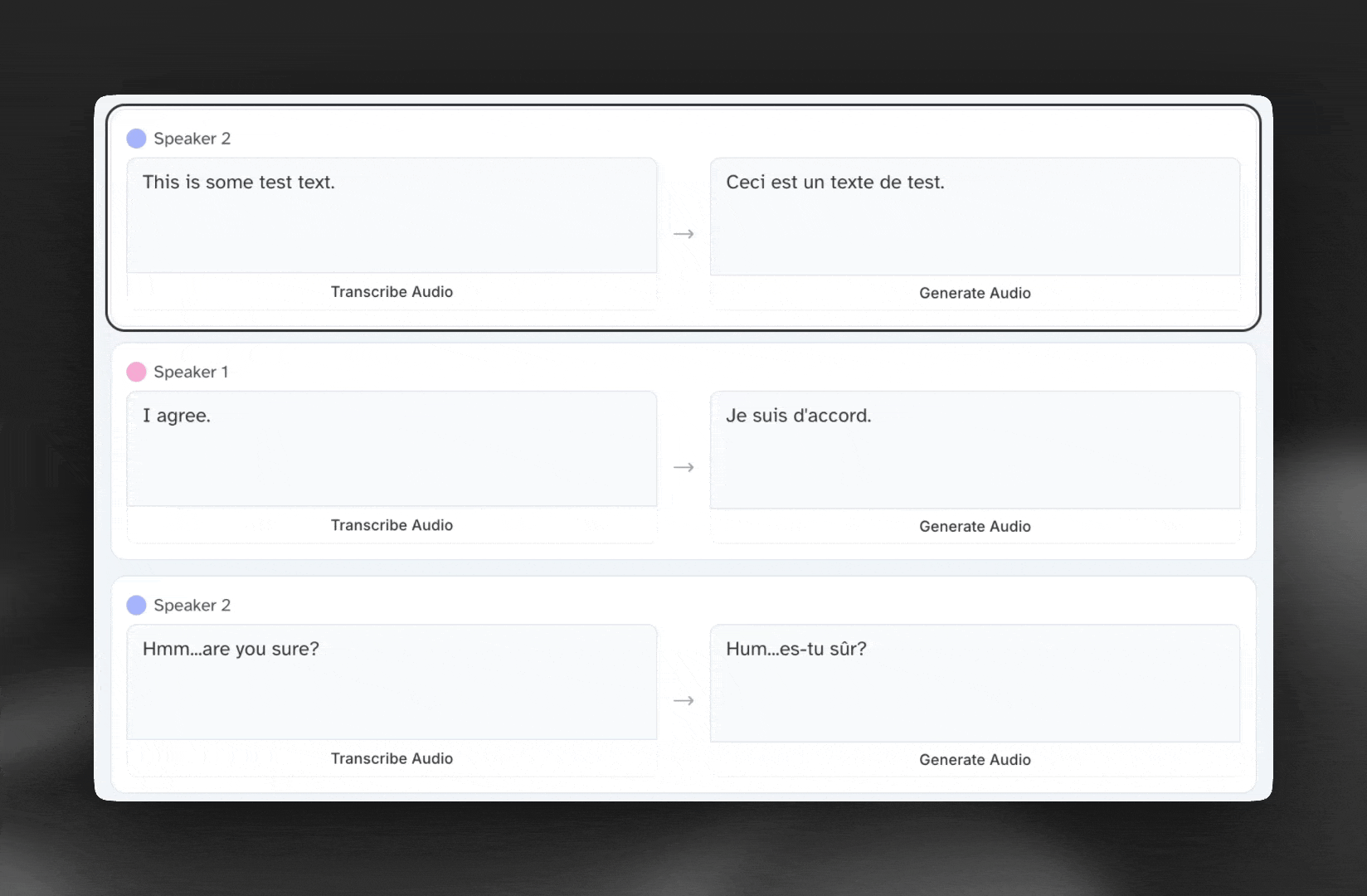 Dubbing Studio Speaker Cards