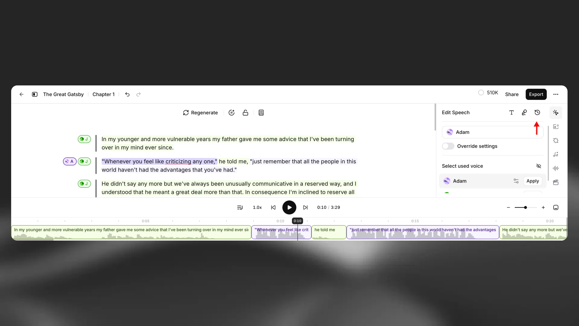 Generation History
button