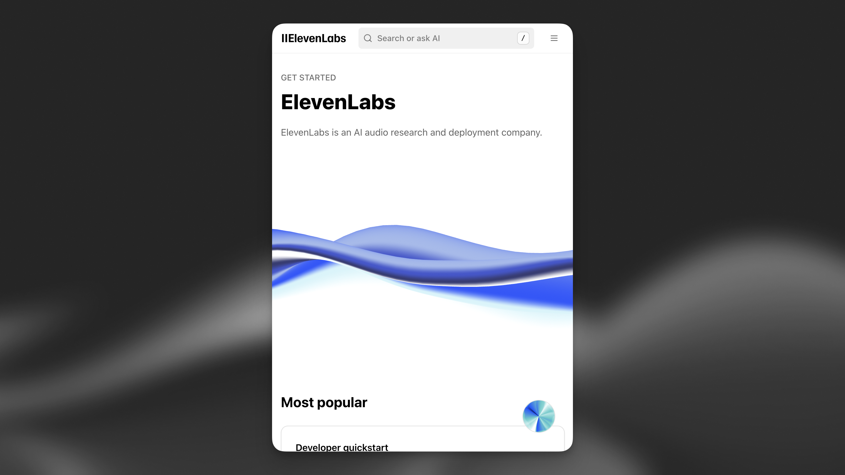 ElevenLabs documentation agent Alexis on
mobile