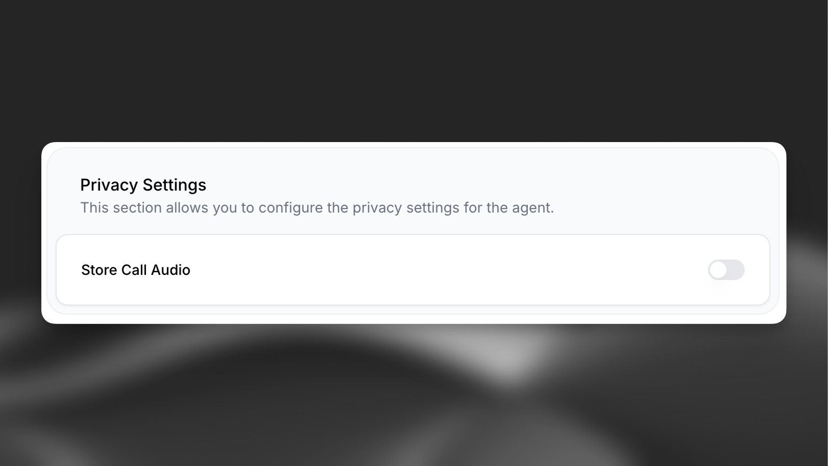 Disable audio saving option