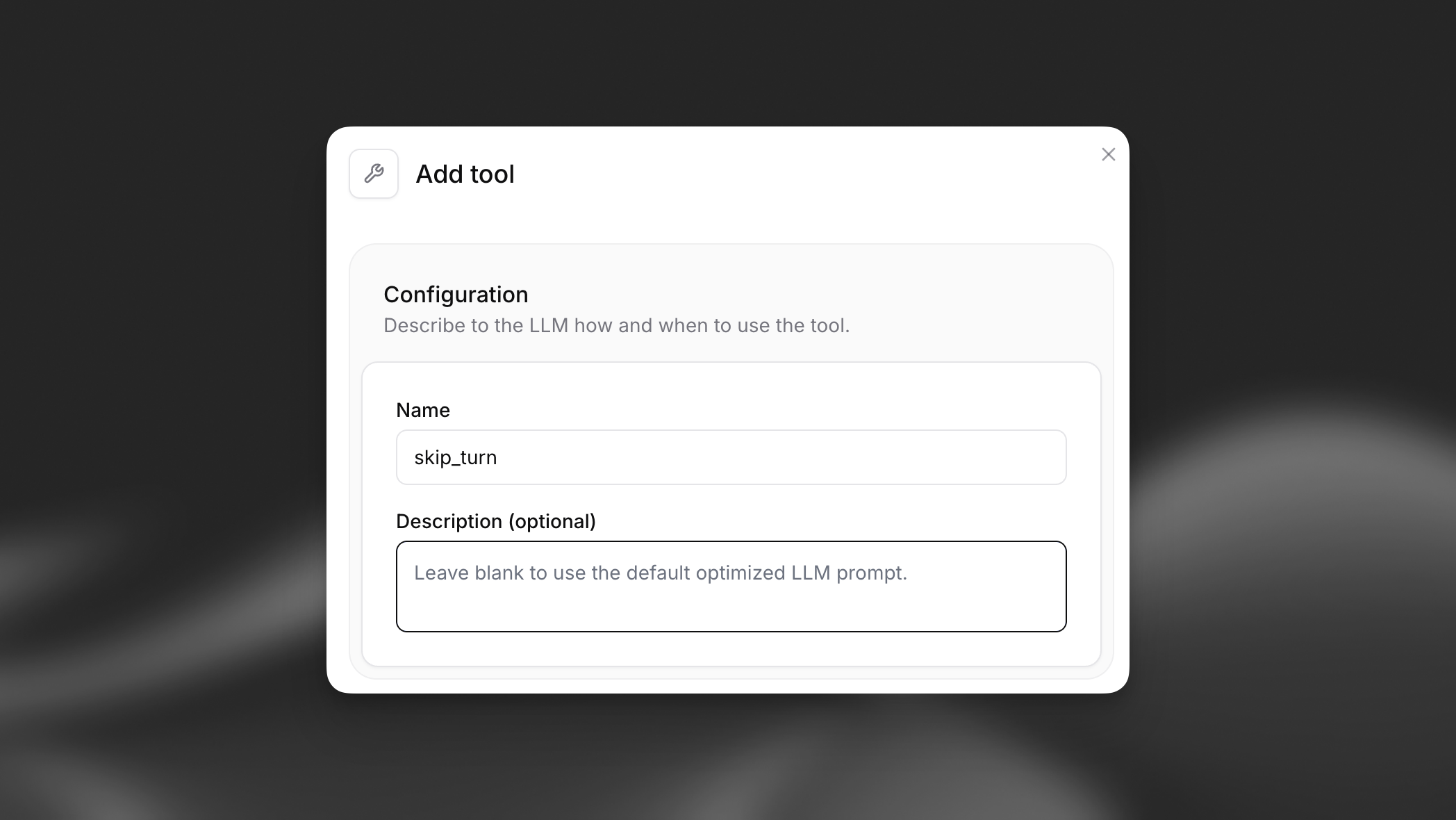 Configure Skip Turn Tool