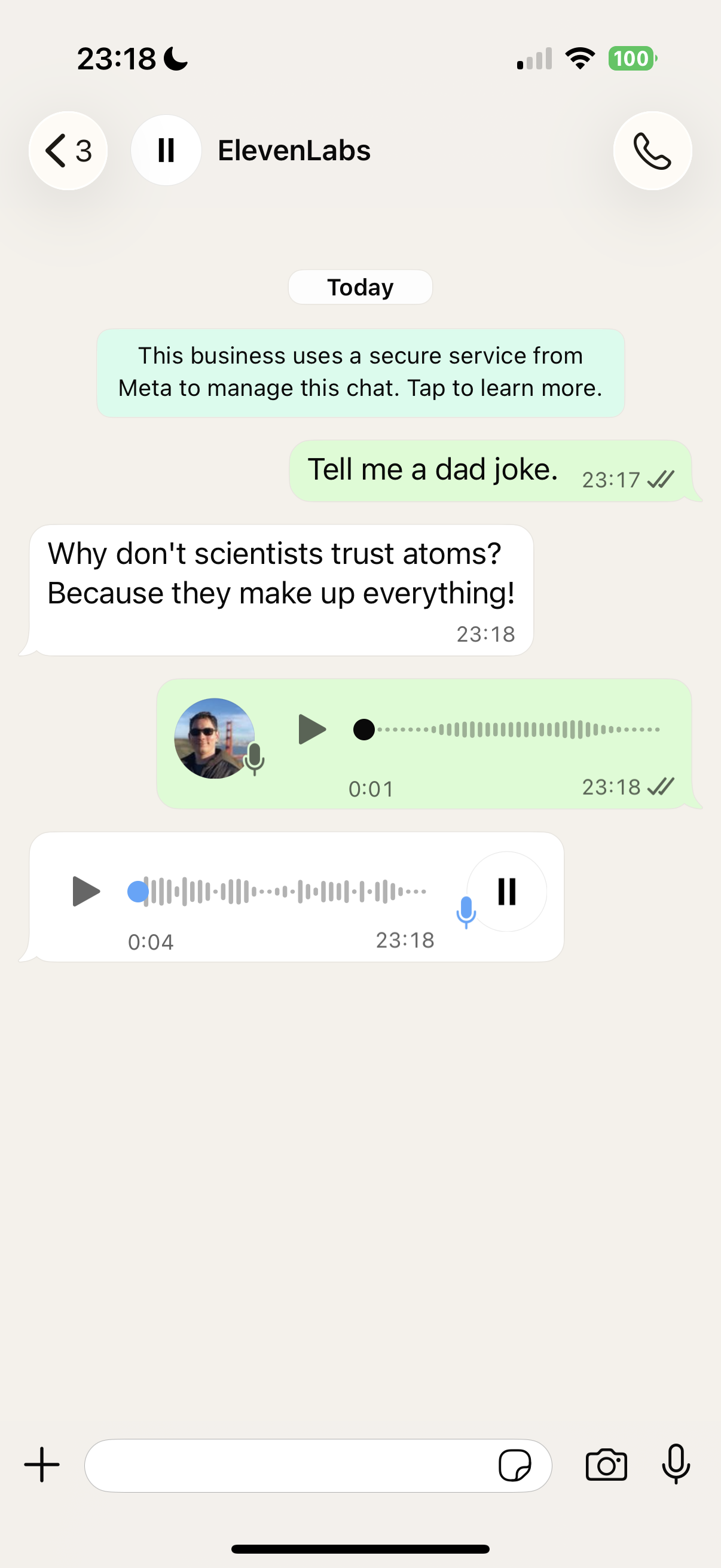 WhatsApp audio conversation