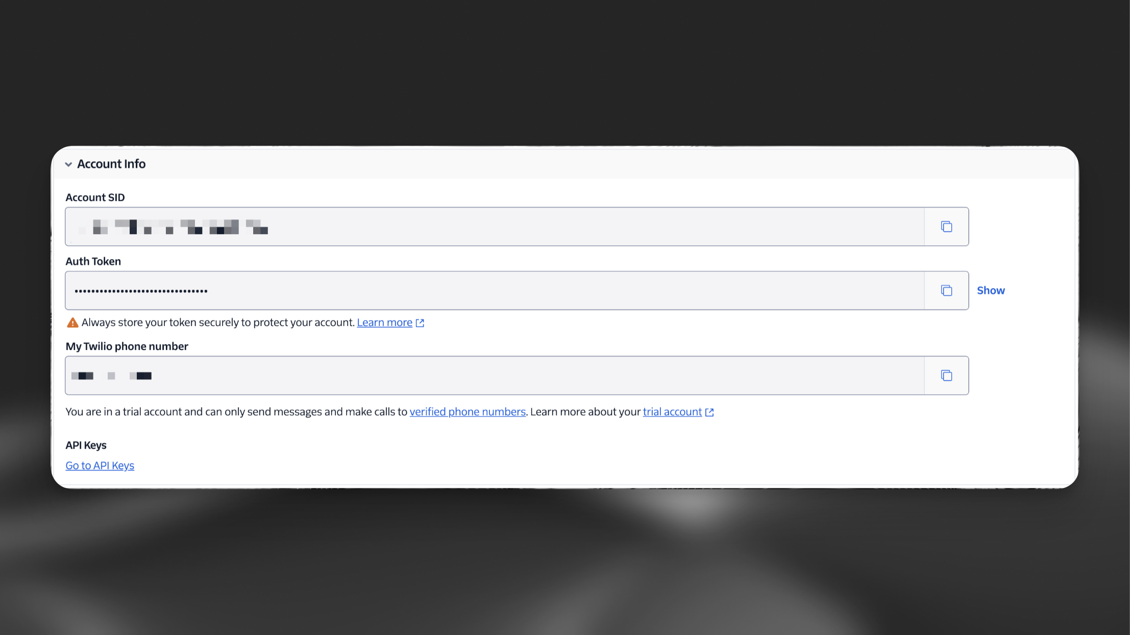 Phone number details