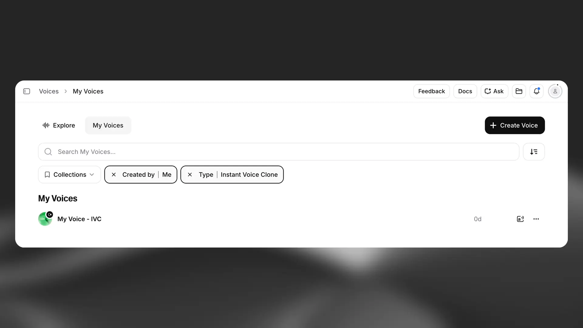 Voice cloning product feature