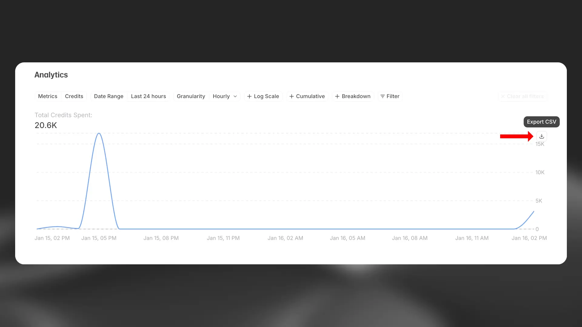Export your usage data as CSV