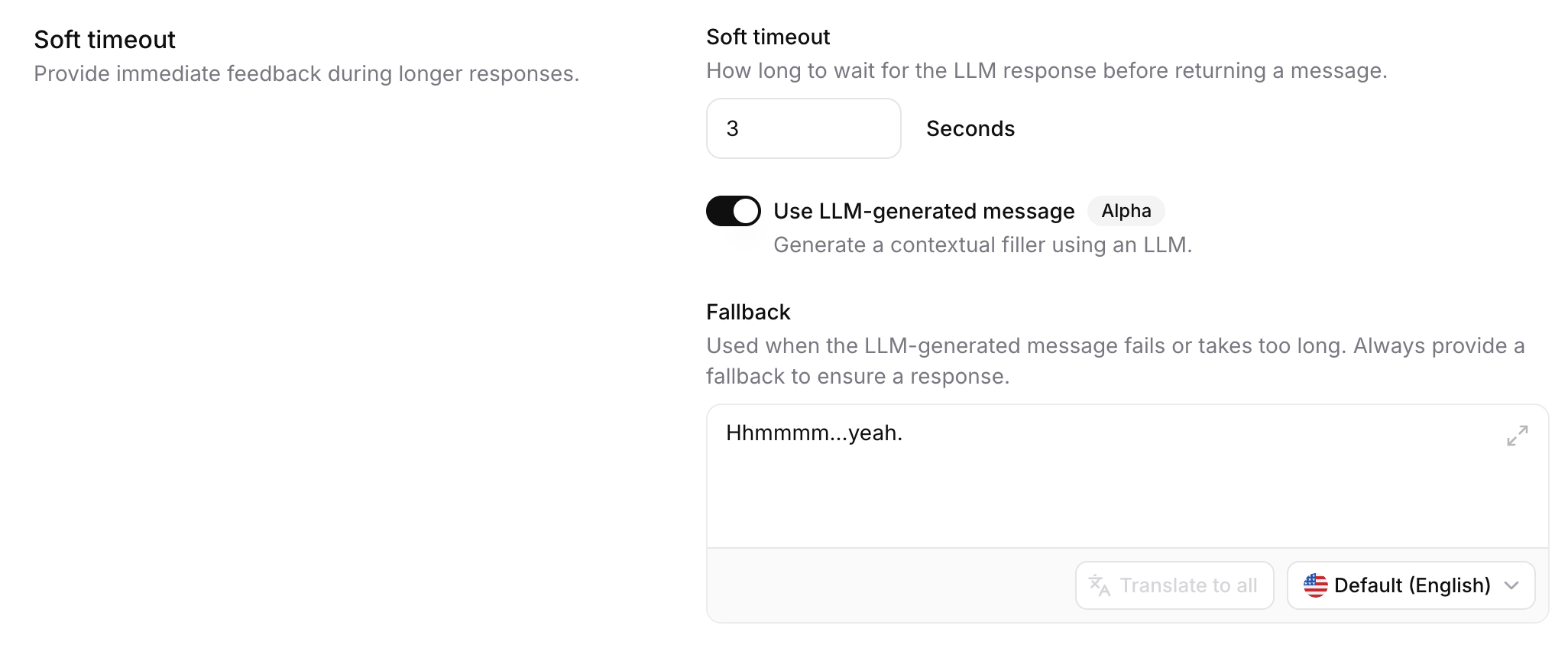 Soft timeout settings
