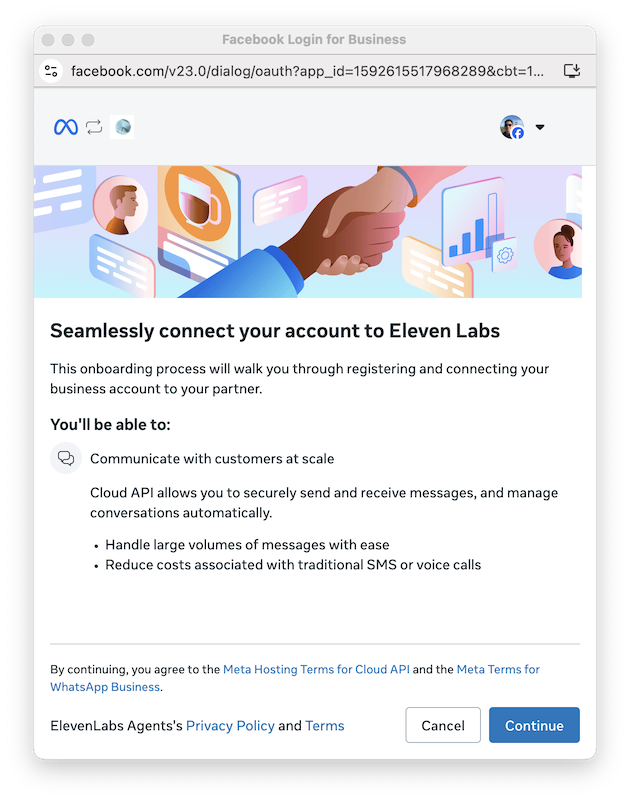 WhatsApp authorization flow