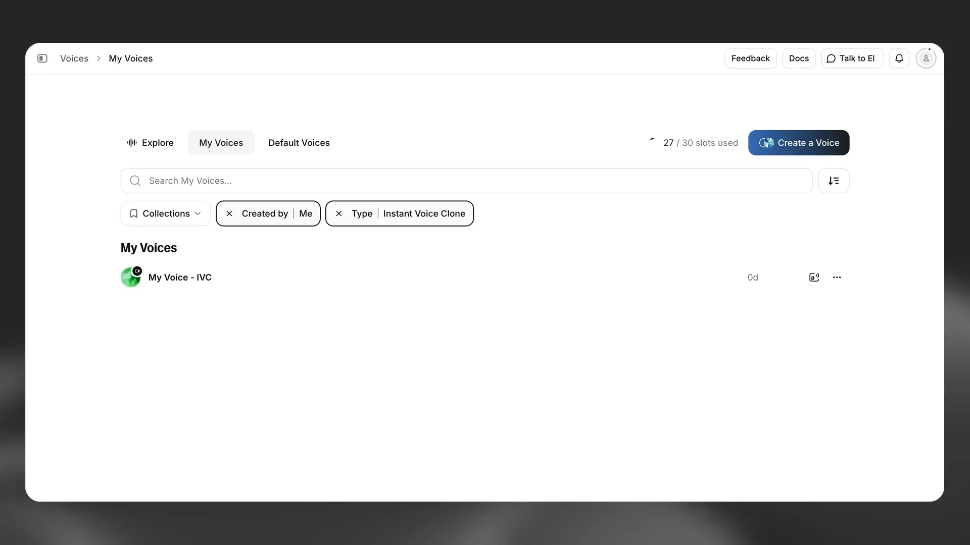 Voice cloning product feature