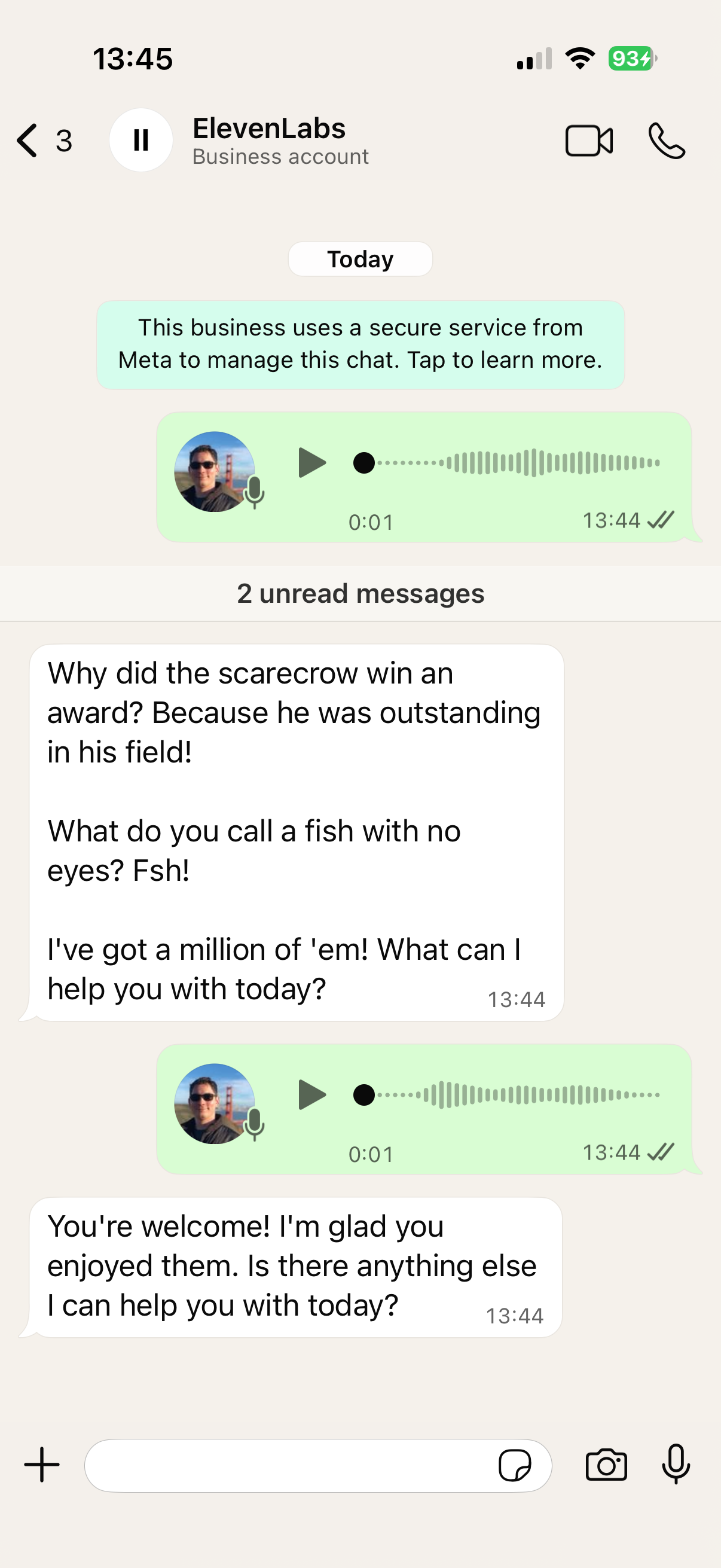 WhatsApp audio conversation
