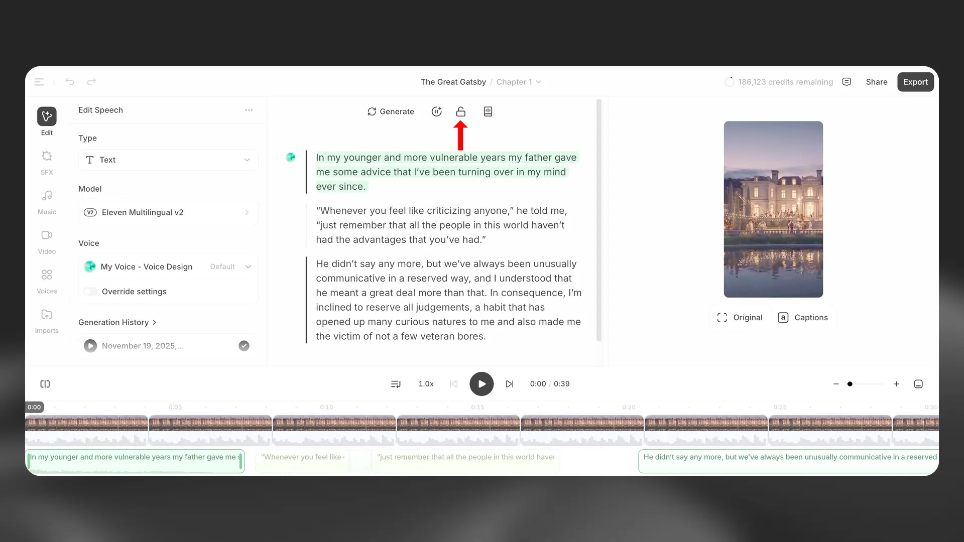Lock paragraph Button