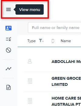 The menu icon.