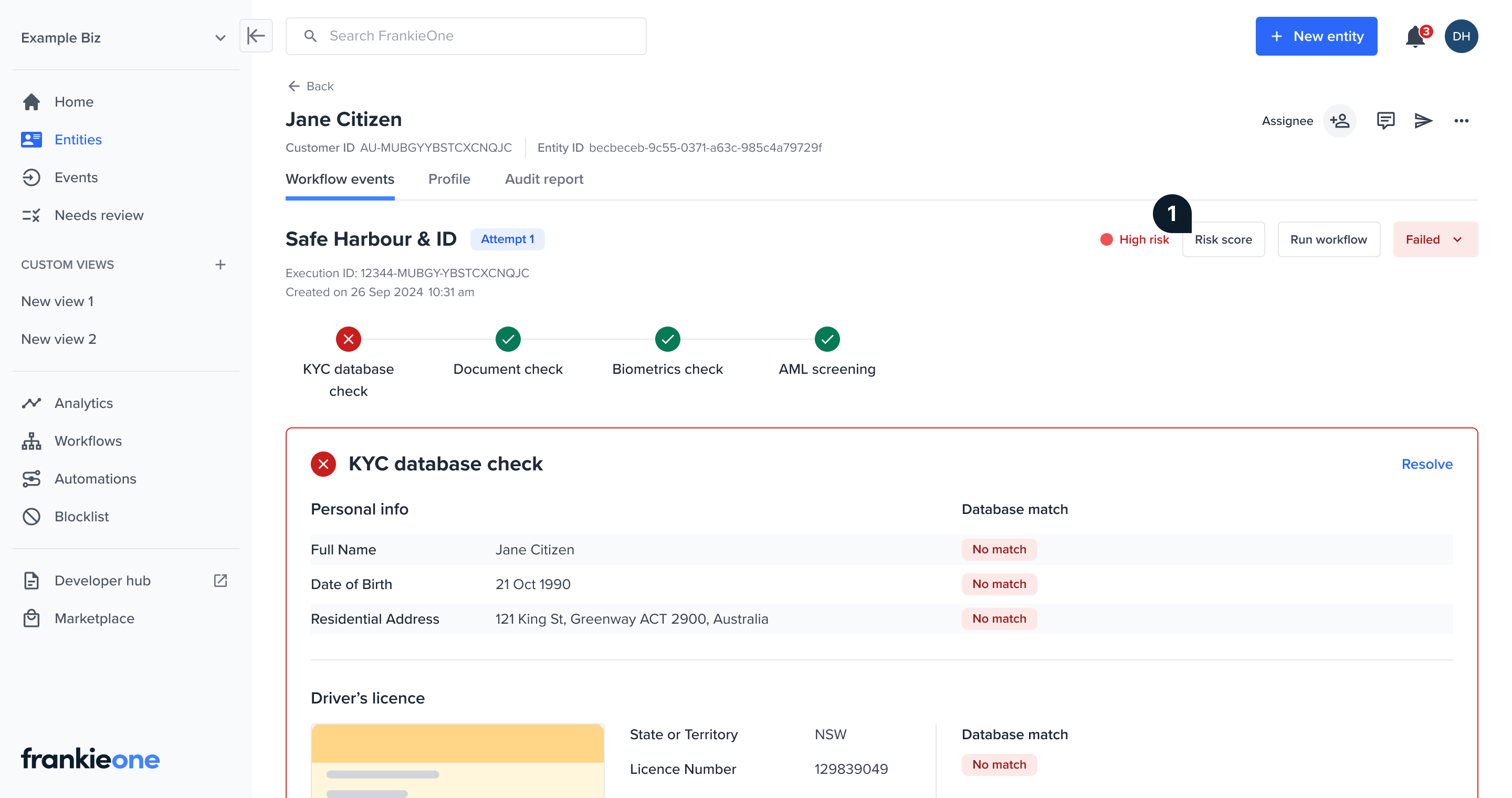 Workflow events