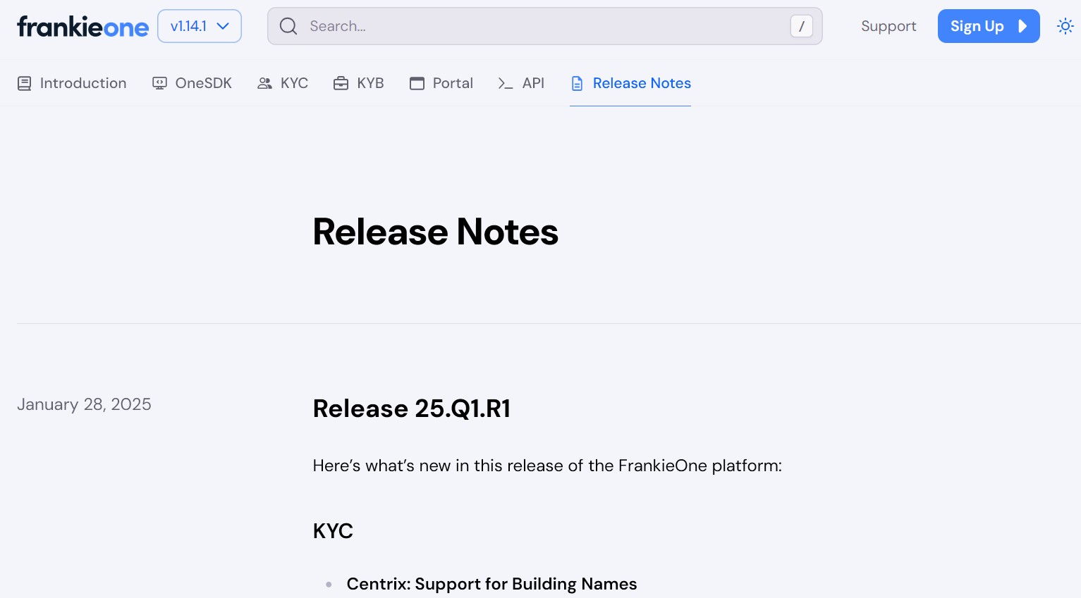 Release Notes screenshot