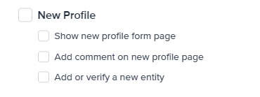 New Profile permissions.