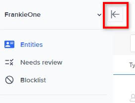 The collapse button.