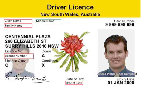Sample Australian Licence
