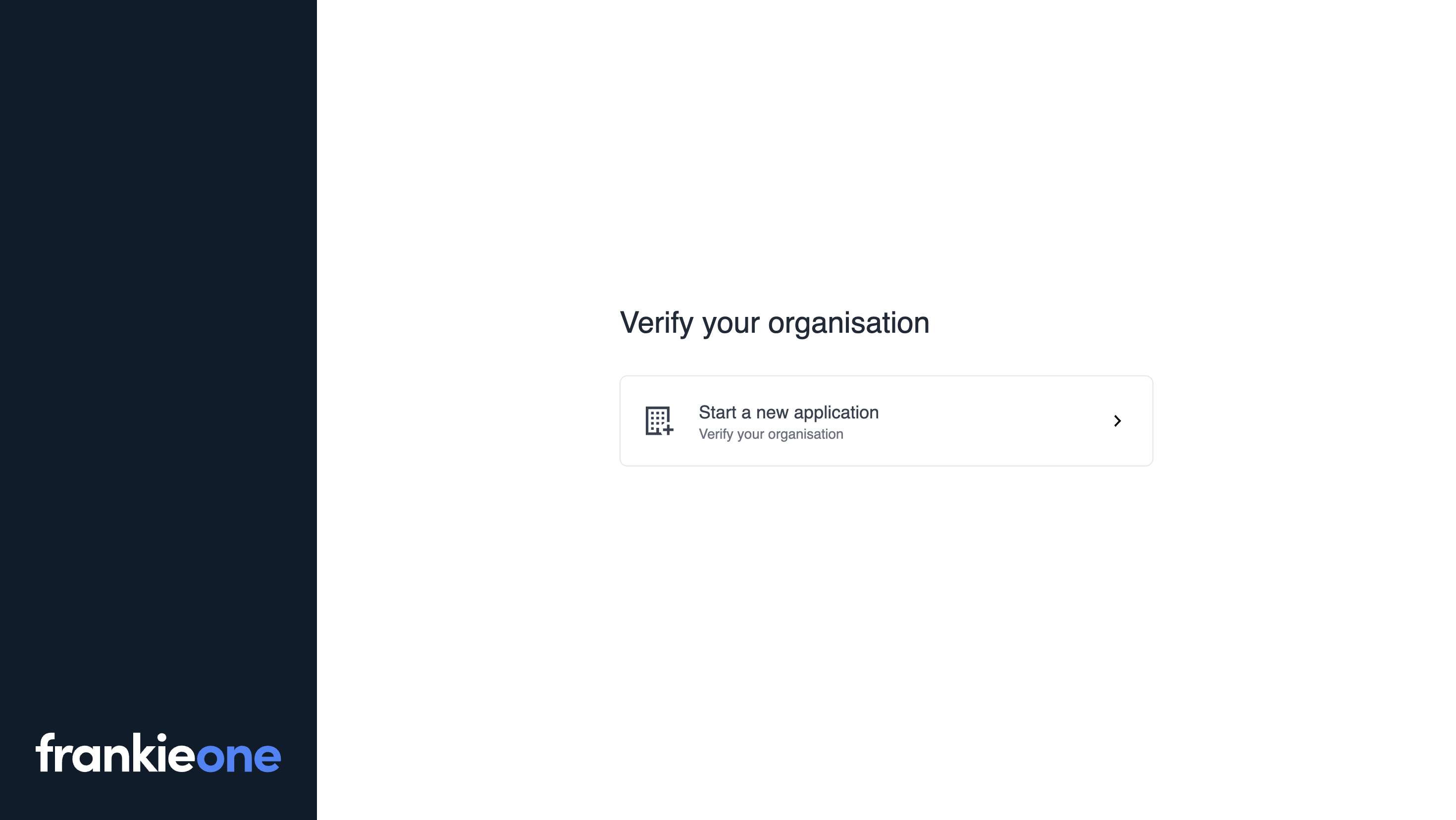 Business onboarding start page