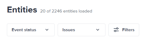 Filtering options for entities.