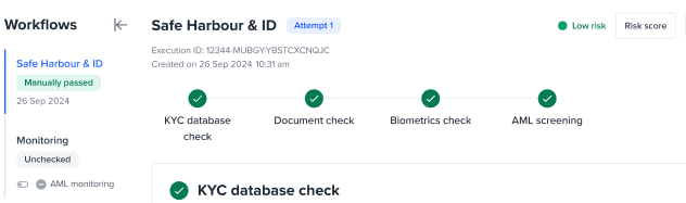 Users can see both the Onboarding and Monitoring workflows