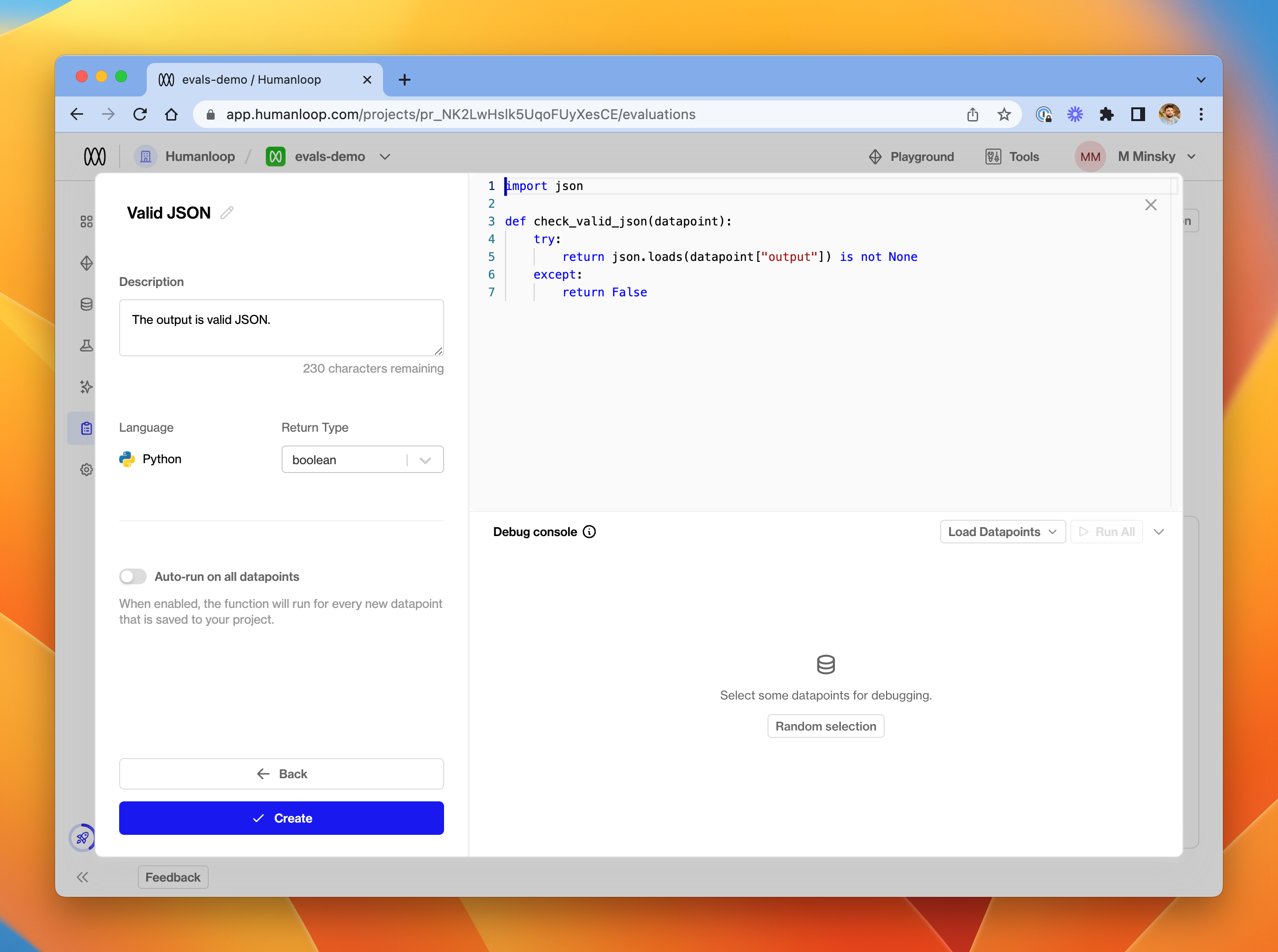 Evaluator editor.