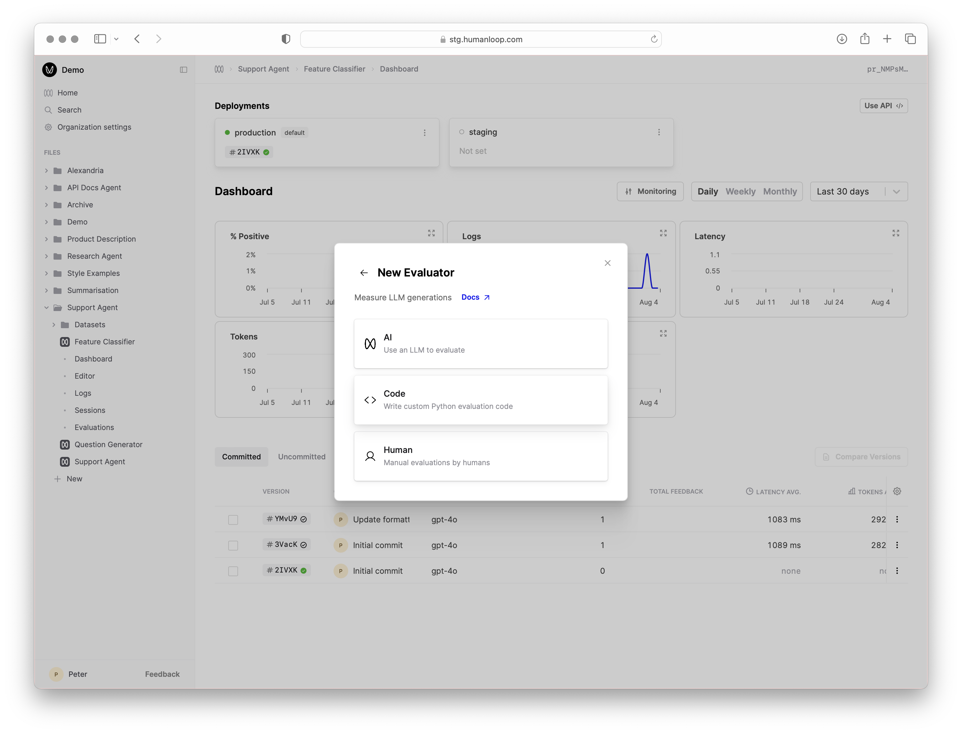 Create code evaluator.