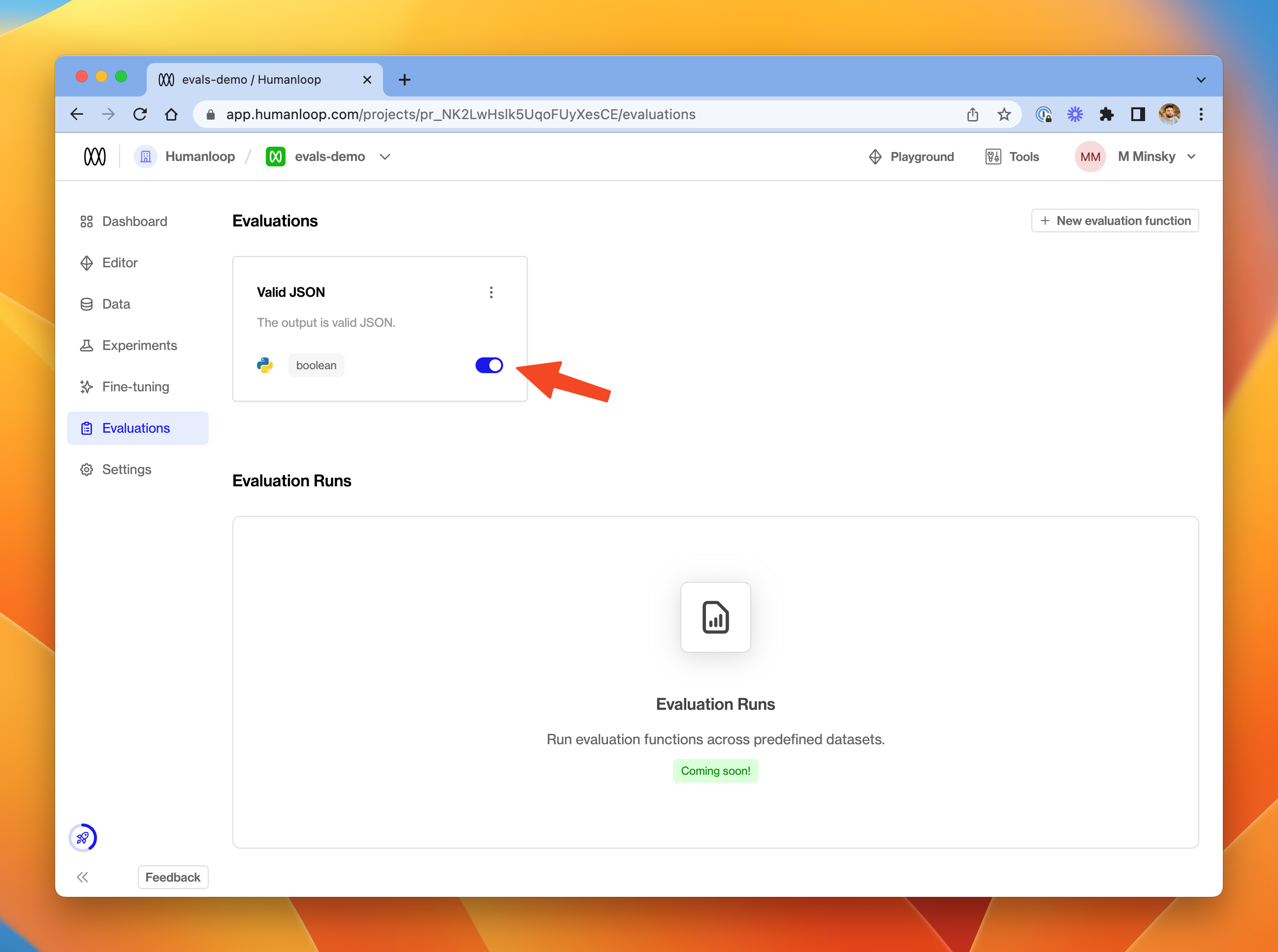 Activating the new evaluator to run automatically on your project.